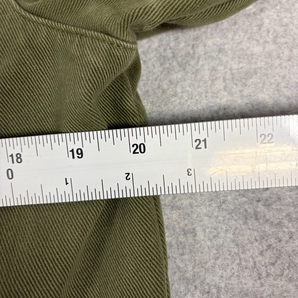 Sezane Will Jacket Womens Medium Green Suede Olive Button Pockets - Picture 4 of 7